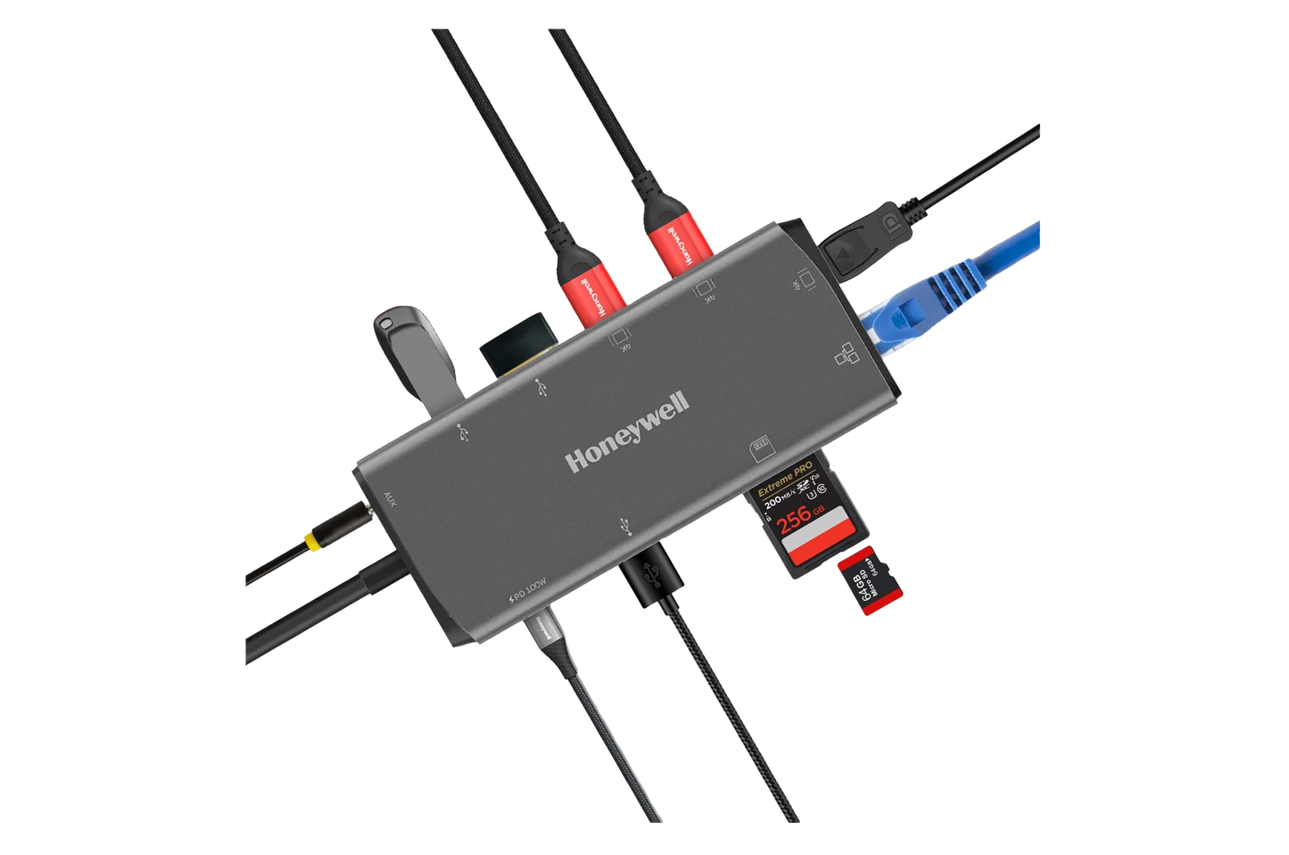 Honeywell 11-in-1 USB-C Type C Docking Station — Dual 4K HDMI | DisplayPort | 100W PD | Gigabit LAN | SD/MicroSD (HC000019/LAP/CDK)