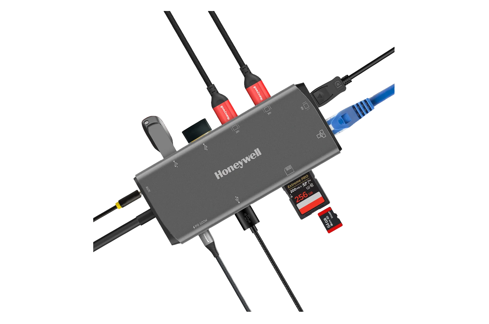Honeywell 11-in-1 USB-C Type C Docking Station — Dual 4K HDMI | DisplayPort | 100W PD | Gigabit LAN | SD/MicroSD (HC000019/LAP/CDK)