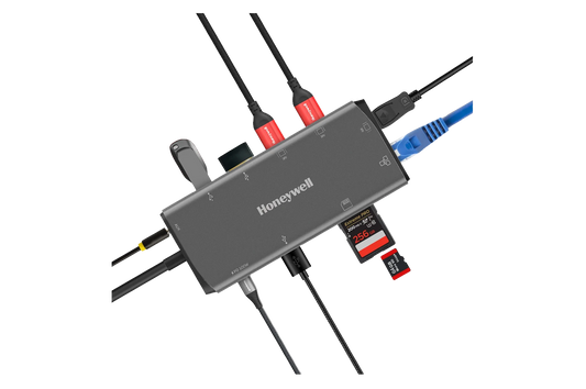 Honeywell 11-in-1 USB-C Type C Docking Station — Dual 4K HDMI | DisplayPort | 100W PD | Gigabit LAN | SD/MicroSD (HC000019/LAP/CDK)