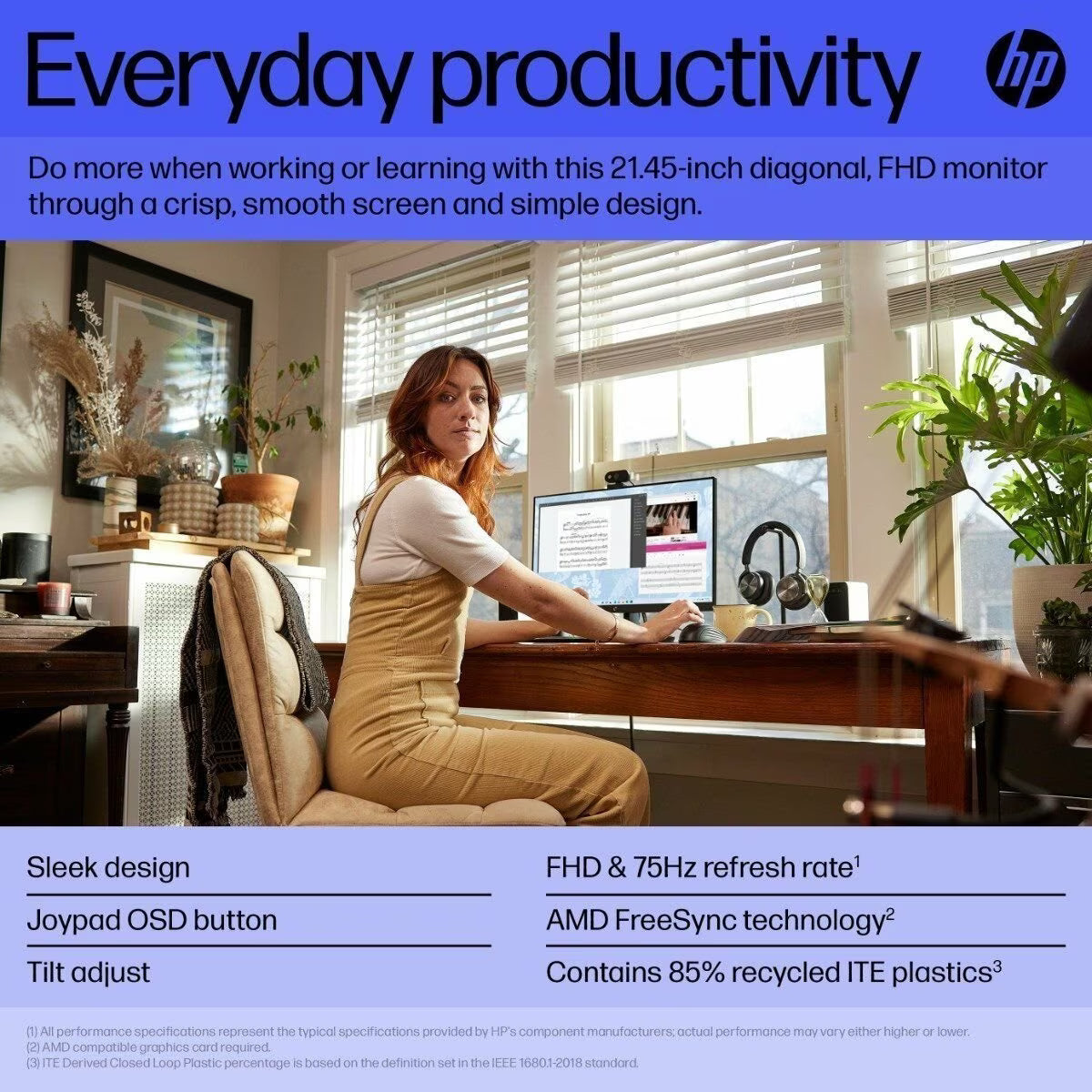 HP V22v G5 21.5-inch Full HD Monitor (Black)