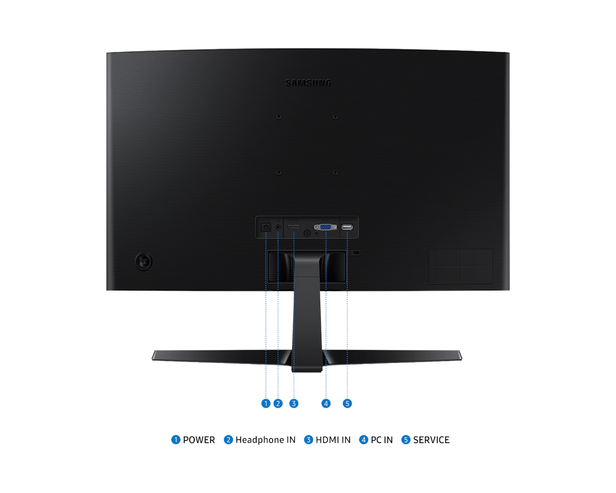 Samsung S3 Essential Monitor 24" FHD 1800R Curved 100Hz VA — Eye Saver Mode | Game Mode | Flicker Free | HDMI + D-Sub | TÜV Certified (LS24D368GAWXXL)
