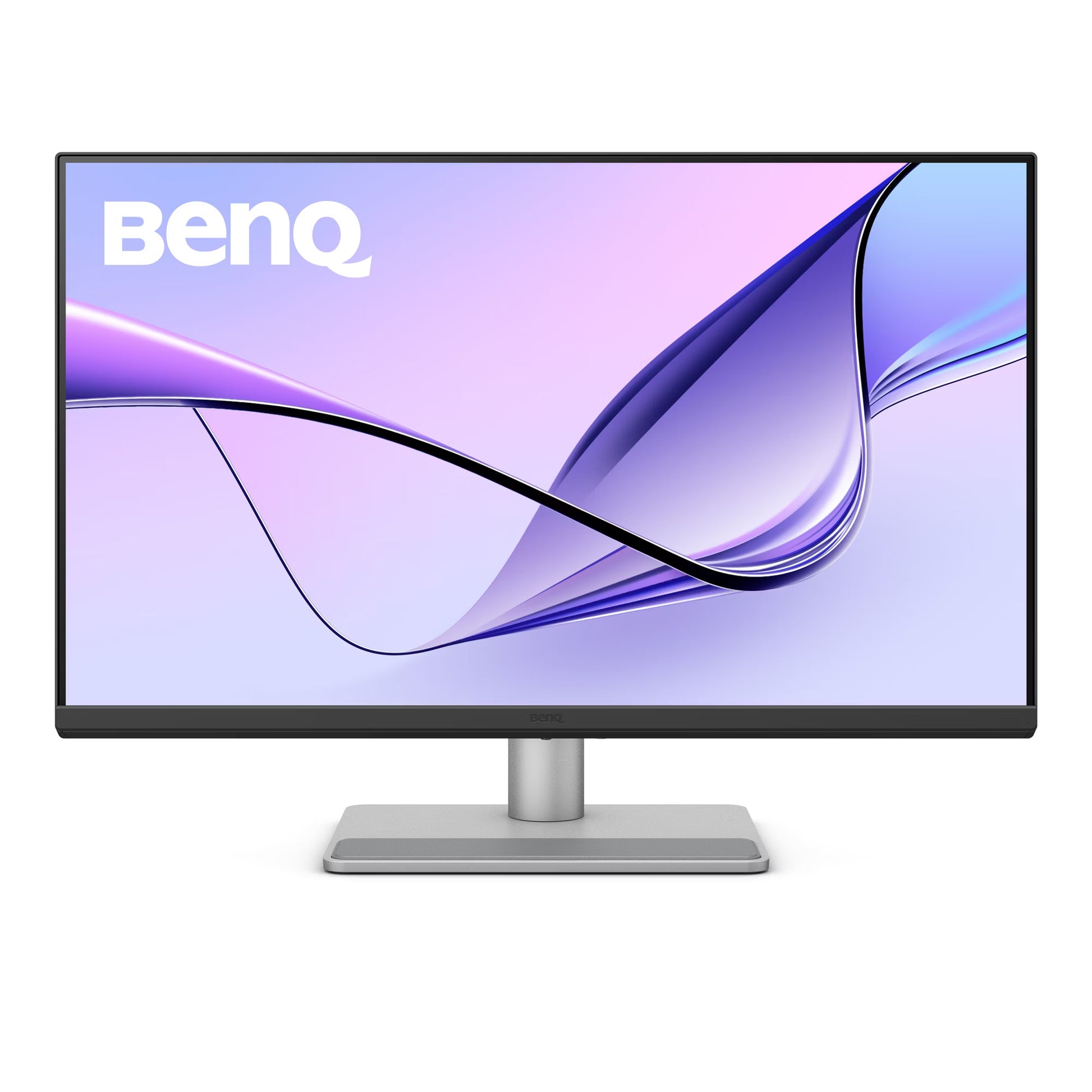 Full frontal view of the BenQ MA270U monitor highlighting the 4K IPS display and ultra-slim bezels for a seamless visual experience.
