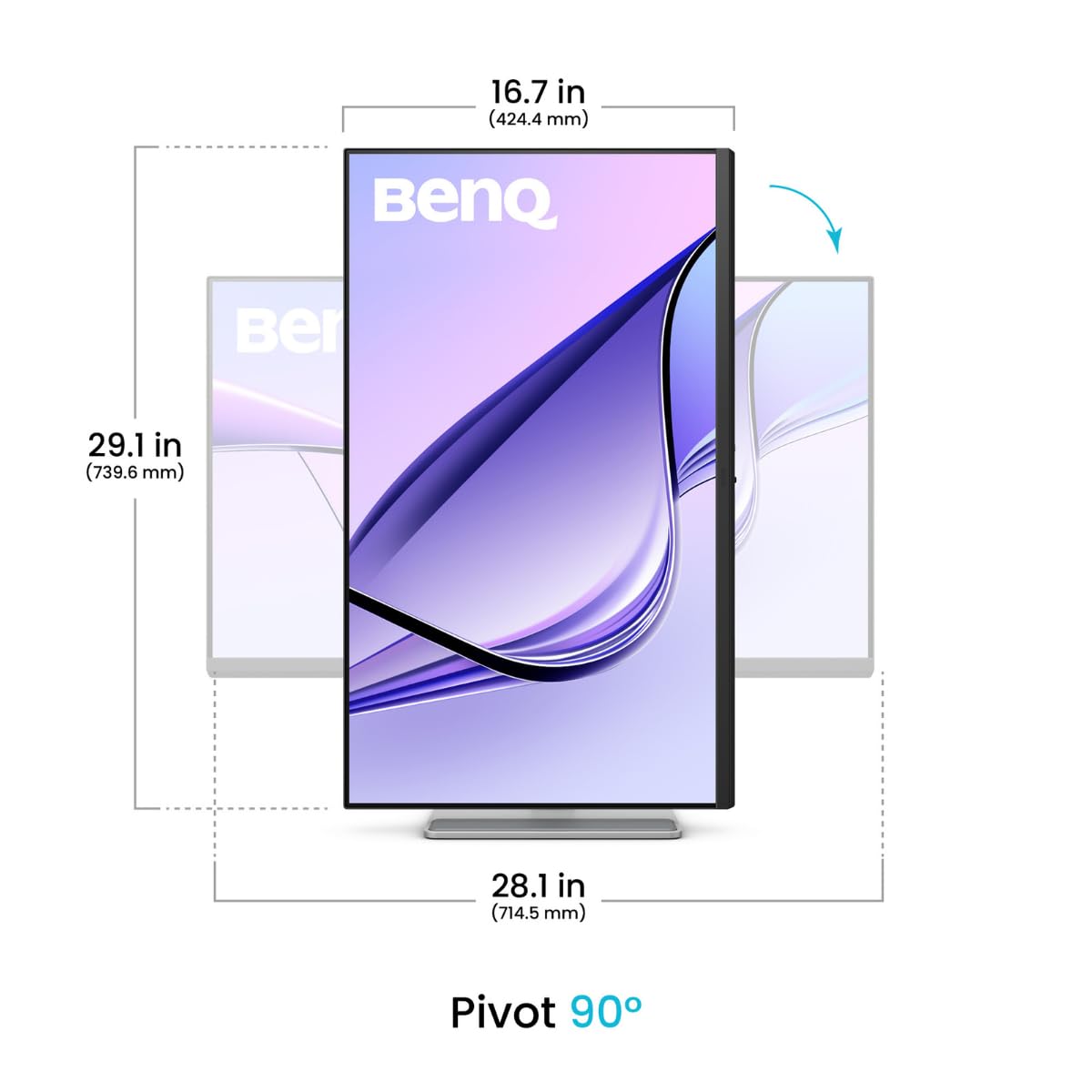 32 Portrait Monitor BenQ MA320U 32 Inch 4K UHD Monitor P3 Color for Mac