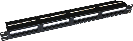 D-Link Cat6 UTP Loaded Patch Panel — 24 Port / 48 Port | 1U / 2U | Black | NPP-C61BLK241 / NPP-C61BLK481
