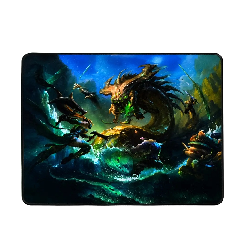 Gaming Mouse Pad 10×8 Inch — Dragon Design | Smooth Fabric Surface | Anti-Slip Rubber Base | Black
