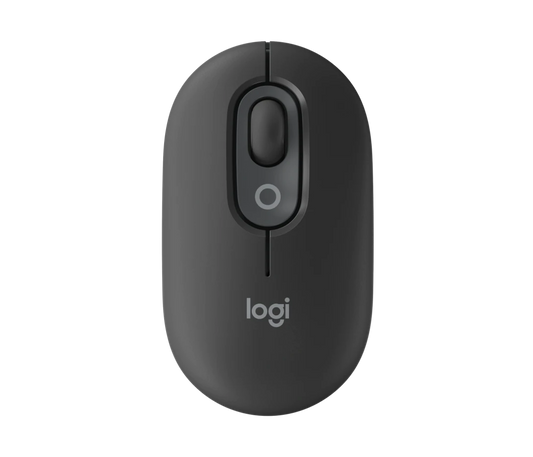 Logitech POP Mouse Bluetooth wireless mouse in Mist Sand with emoji menu button
