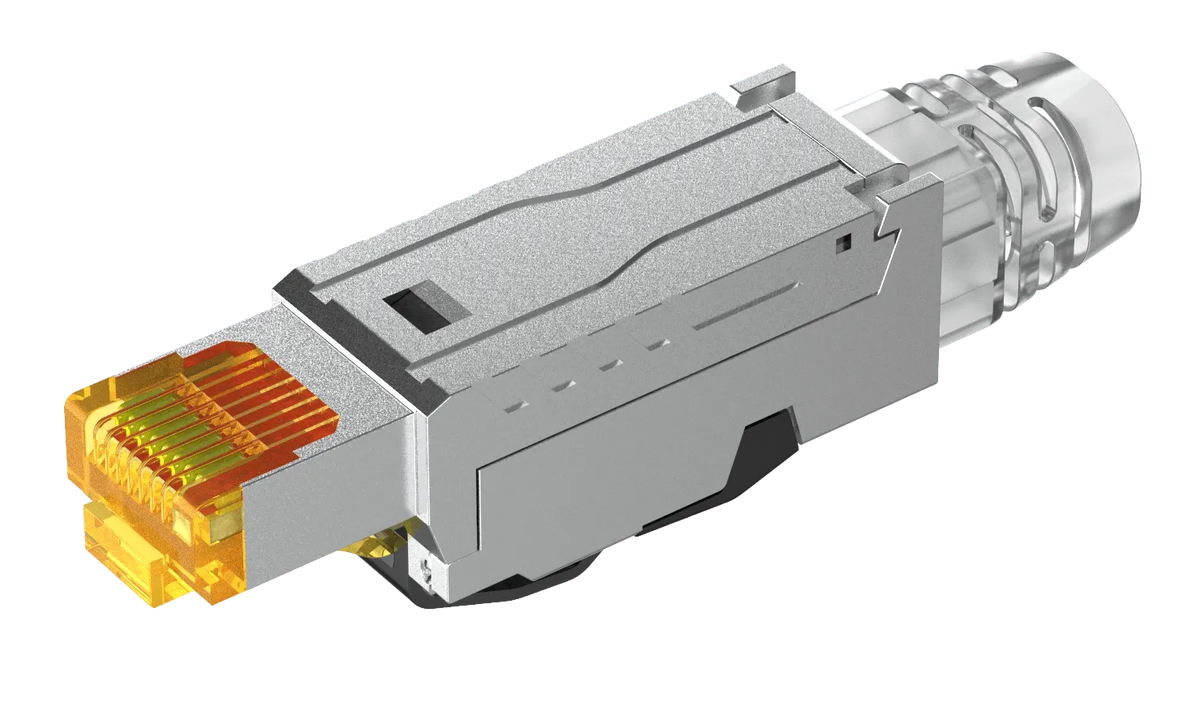 RiT Tech CAT6A STP Field Termination Plug — Shielded | 10GBase-T | ANSI/TIA-568.2-E | 22–24 AWG | PoE++ Type IV 100W | IEC 60603-7 | Gold-Plated Contacts (R3296001)