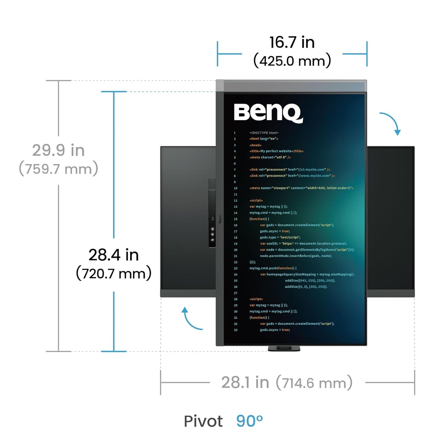 BenQ RD320UA｜32” 4K BenQ Programming Monitor with MoonHalo and Flexible Arm