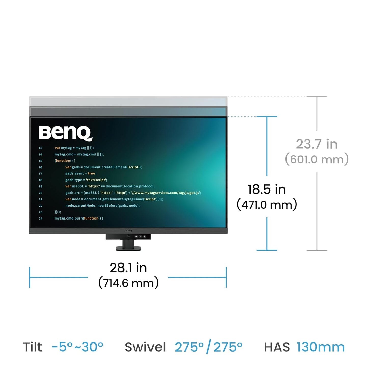 BenQ RD320UA｜32” 4K BenQ Programming Monitor with MoonHalo and Flexible Arm