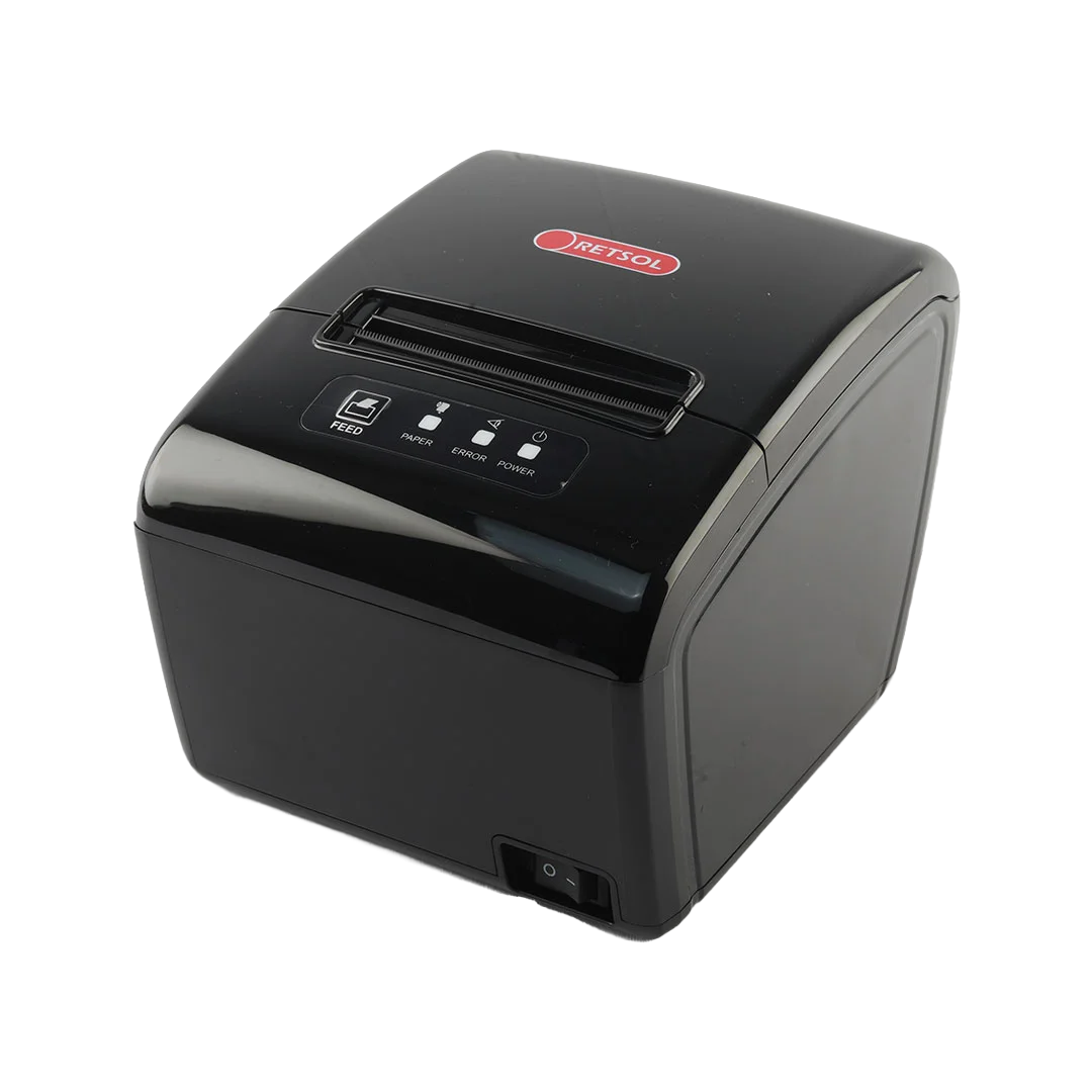 Retsol RTP-82UE 3-Inch Direct Thermal Receipt Printer — 203 DPI | 230mm/s | USB + LAN | ESC/POS | Auto Cutter | Wall Mount | Drop-In Loading | Windows / Linux / Android / iOS | 1-Year Warranty