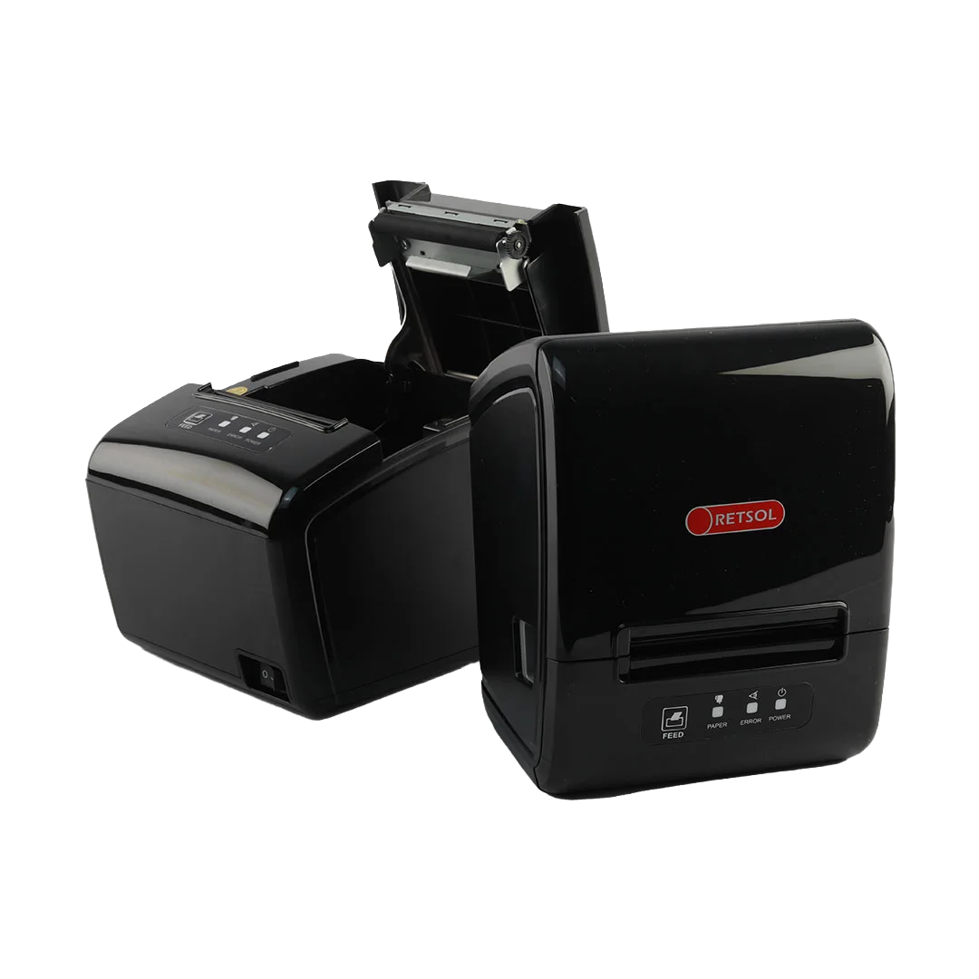 Retsol RTP-82UE 3-Inch Direct Thermal Receipt Printer — 203 DPI | 230mm/s | USB + LAN | ESC/POS | Auto Cutter | Wall Mount | Drop-In Loading | Windows / Linux / Android / iOS | 1-Year Warranty