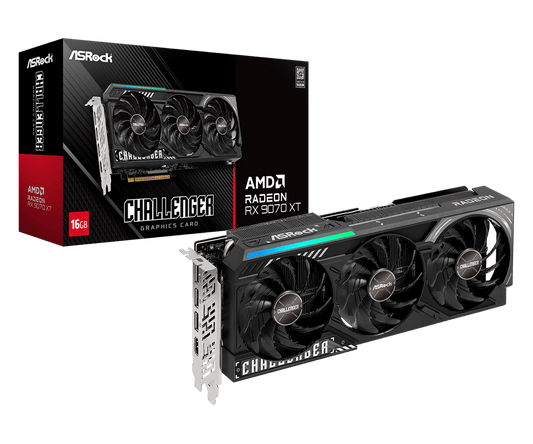 ASRock Radeon RX 9070 XT Challenger 16GB Graphics Card — AMD RDNA 4 | PCIe 5.0 | 2970 MHz Boost | 256-bit