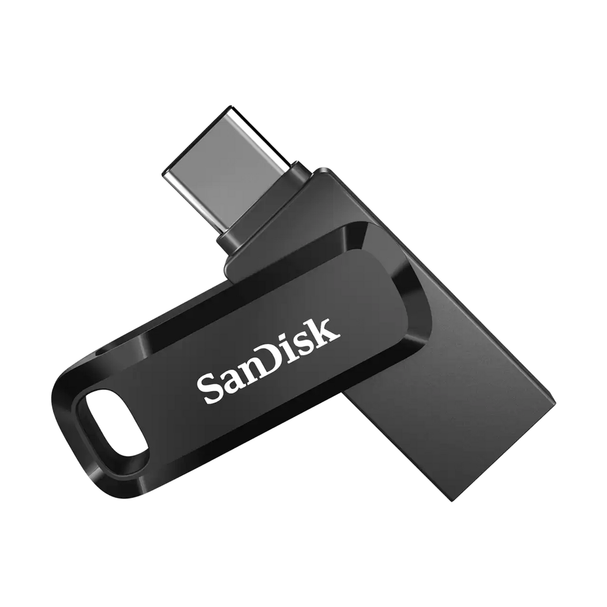 SanDisk Ultra Dual Drive Go USB 3.1 Type-C Flash Drive — USB-C + USB-A Dual Swivel | Up to 150MB/s | Keyring Loop | 5-Year Warranty (SDDDC3, Black) — 32GB / 64GB / 128GB / 256GB
