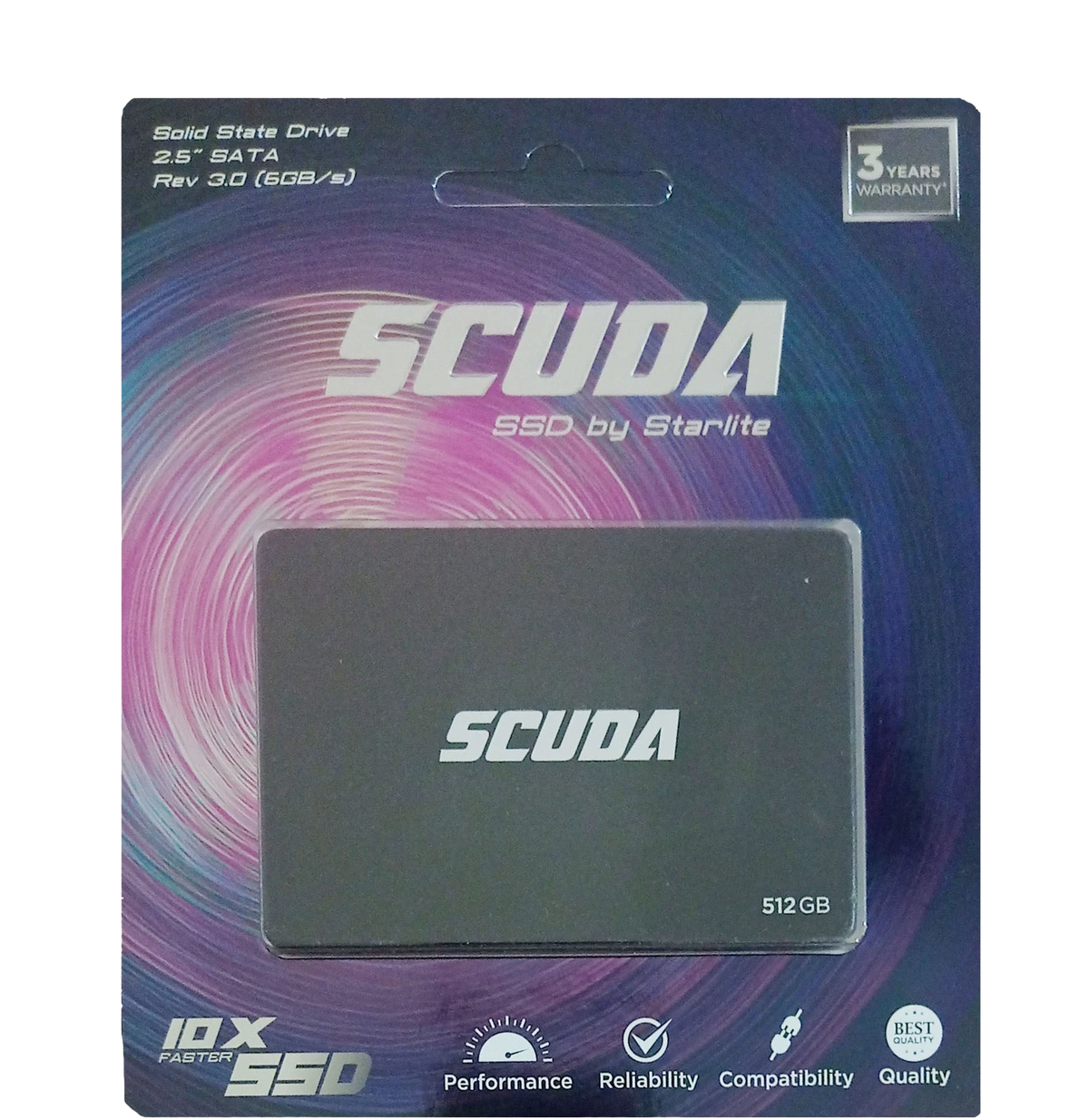 SCUDA 512GB 2.5" SATA III SSD — Up to 550 MB/s Read | 3D NAND | 3-Year Warranty