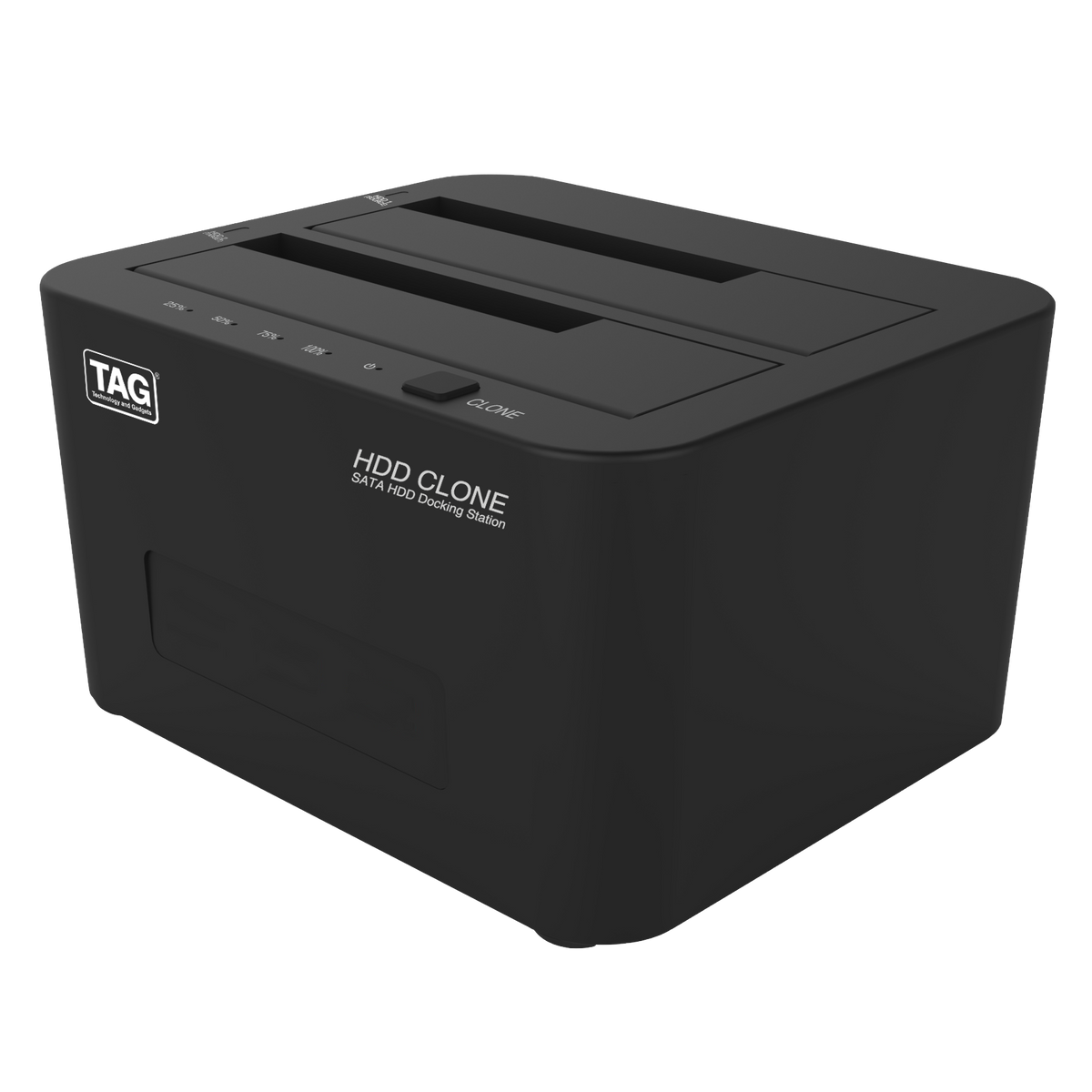 TAG Dual Drive Docking Station — USB 3.0 | 5Gbps | 2.5"/3.5" SATA I/II/III HDD + SSD | Offline Clone (PC-Free) | Auto Sleep | Plug & Play | 12V Powered | Black
