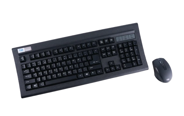 TVS Electronics Gold Platina Wireless Mechanical Keyboard and Mouse Combo — Dustproof | 50M Keystrokes | Laser-Etched Keys | 2.4GHz | Black