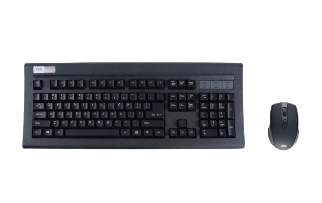 TVS Electronics Gold Platina Wireless Mechanical Keyboard and Mouse Combo — Dustproof | 50M Keystrokes | Laser-Etched Keys | 2.4GHz | Black