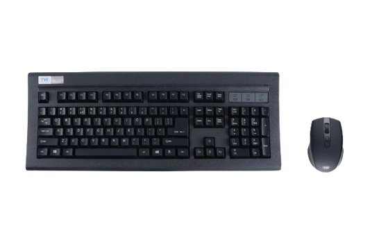 TVS Electronics Gold Platina Wireless Mechanical Keyboard and Mouse Combo — Dustproof | 50M Keystrokes | Laser-Etched Keys | 2.4GHz | Black