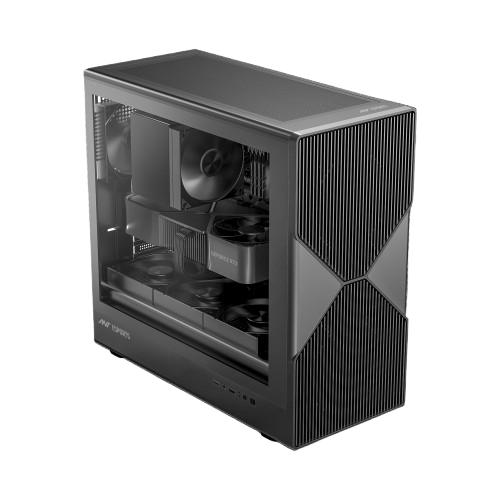 Ant Esports Titan FE Mid-Tower ATX / Micro-ATX / Mini-ITX Gaming Cabinet – Black (4× 120mm Fans)
