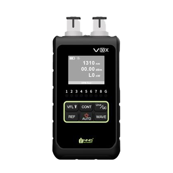 INNO Instrument V30X 4-in-1 Optical Fiber Tester — Optical Power Meter (-50 to +26dBm) | VFL | Frequency Tester | RJ-45 Continuity Tester | USB-C Rechargeable
