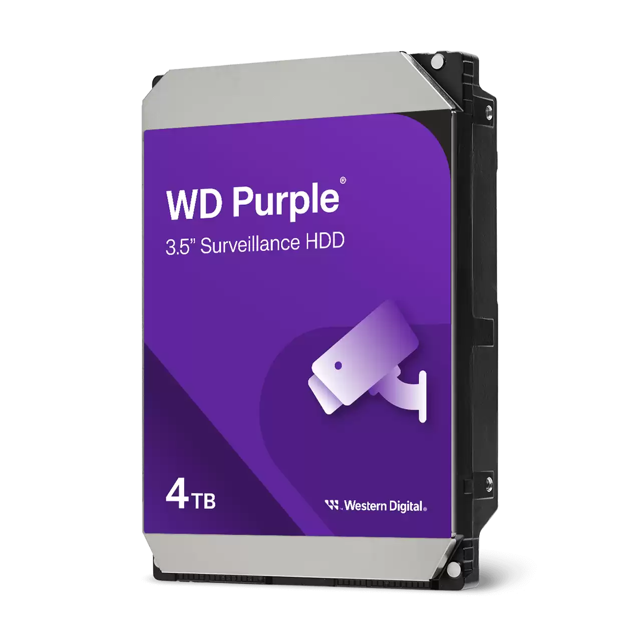 Rear view of the WD Purple internal drive highlighting the SATA interface and robust build quality
