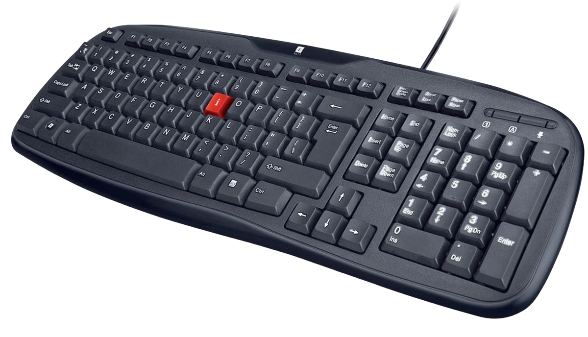 iBall Wintop Deskset USB V3.0 Wired Keyboard and Mouse Combo — 104 Keys | Soft-Touch Membrane | Water-Resistant | Blue Eye Optical Mouse | 1000 DPI | USB | ₹ Symbol | 3-Year iBall Warranty