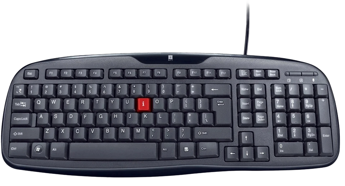 iBall Wintop Deskset USB V3.0 Wired Keyboard and Mouse Combo — 104 Keys | Soft-Touch Membrane | Water-Resistant | Blue Eye Optical Mouse | 1000 DPI | USB | ₹ Symbol | 3-Year iBall Warranty