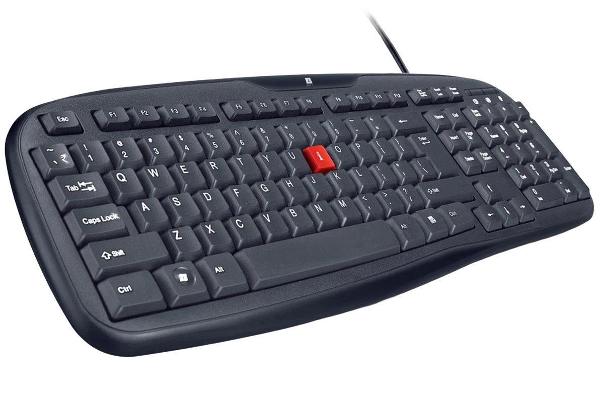 iBall Wintop Deskset USB V3.0 Wired Keyboard and Mouse Combo — 104 Keys | Soft-Touch Membrane | Water-Resistant | Blue Eye Optical Mouse | 1000 DPI | USB | ₹ Symbol | 3-Year iBall Warranty