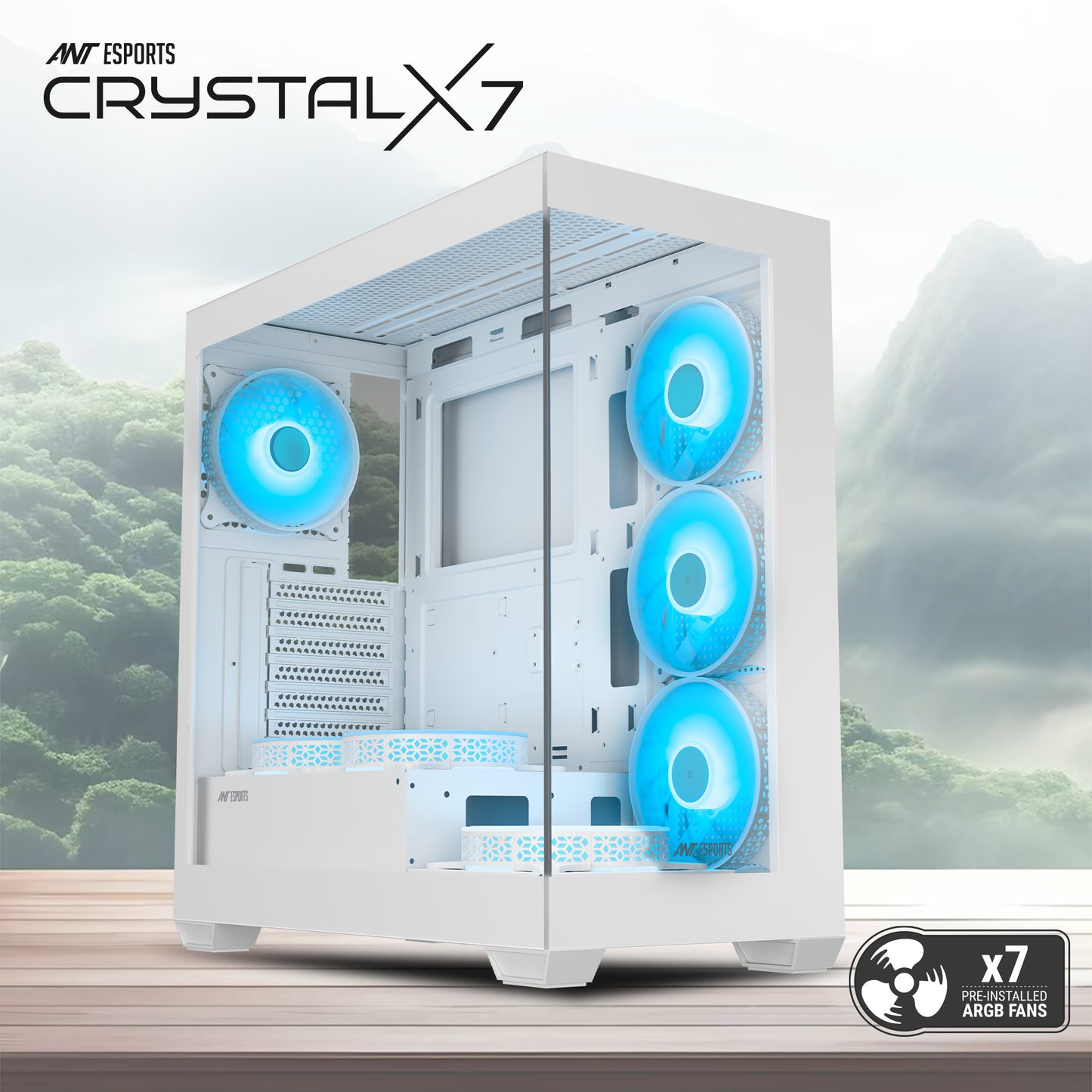 Ant Esports Crystal X7 Mid-Tower ATX / Micro-ATX / Mini-ITX Case