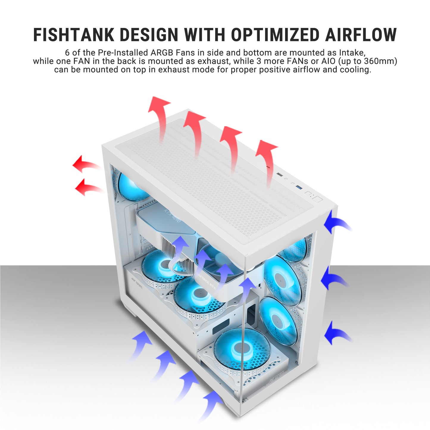 Ant Esports Crystal X7 Mid-Tower ATX / Micro-ATX / Mini-ITX Case