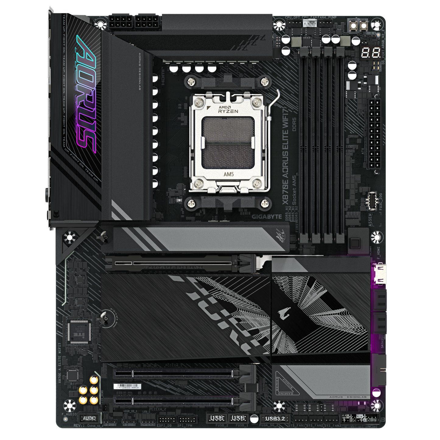 Gigabyte X870E AORUS Elite WiFi 7 Motherboard with DDR5 RAM slots