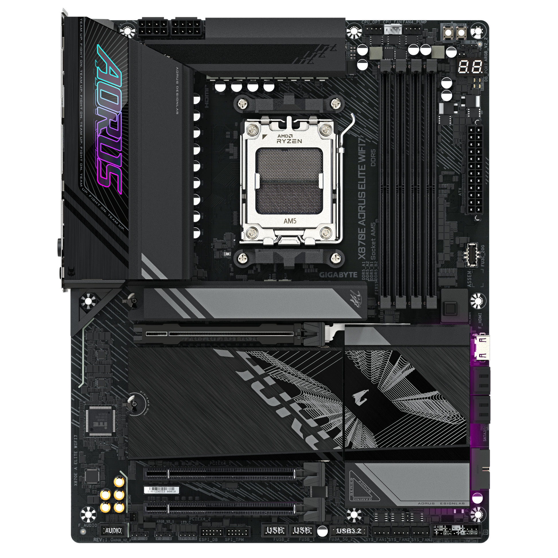 Gigabyte X870E AORUS Elite WiFi 7 Motherboard with DDR5 RAM slots
