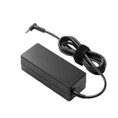HP 65W 4.5mm Non-EM AC Adapter (Y5Y43AA#ACJ) — 19.5V/3.33A | Right-Angle Blue Smart Pin | Built-in Surge Protection | Universal Input | Bend-Protection Cable | 1-Year HP Warranty