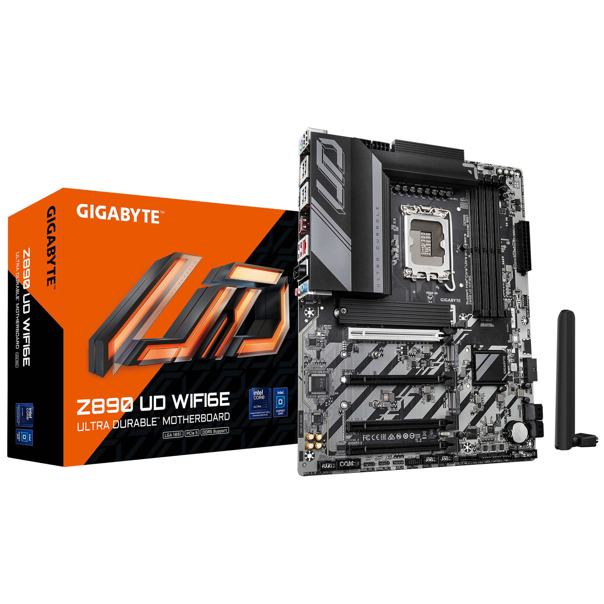Gigabyte Z890 UD WiFi 6E ATX motherboard with Intel socket and power design
