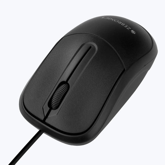 Zebronics Zeb Comfort Plus Wired Optical USB Mouse — Black