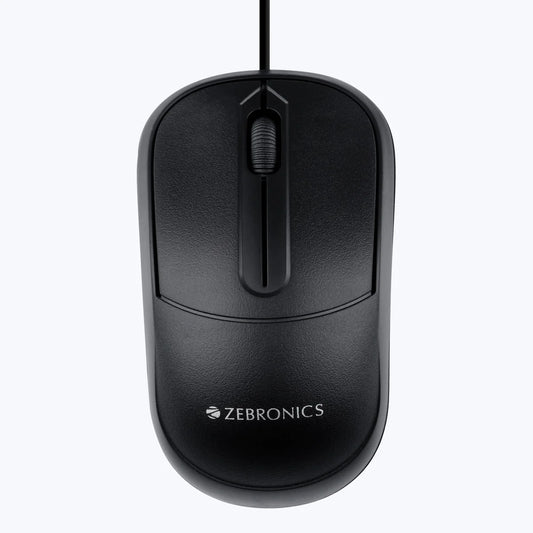 Zebronics Zeb Comfort Plus Wired Optical USB Mouse — Black