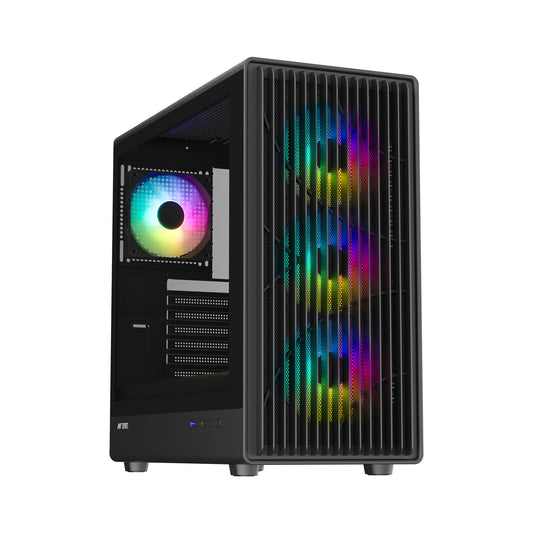 Ant Esports ZEN Air 360 Mid-Tower ATX / Micro-ATX / Mini-ITX Gaming Cabinet – Black (4× 120mm ARGB Fans)