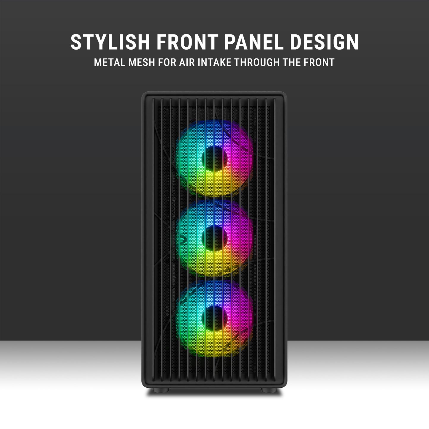 Ant Esports ZEN Air 360 Mid-Tower ATX / Micro-ATX / Mini-ITX Gaming Cabinet – Black (4× 120mm ARGB Fans)