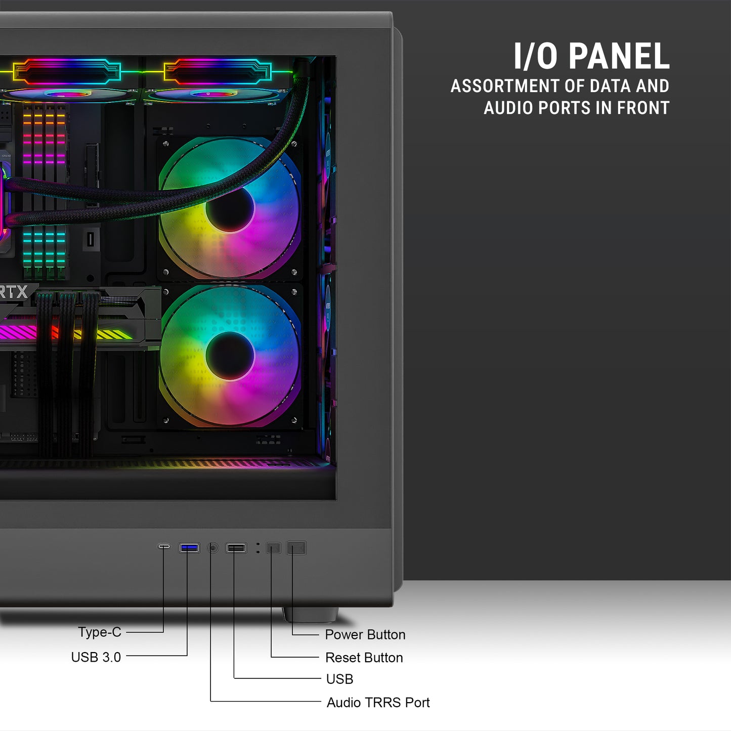 Ant Esports ZEN Air 360 Mid-Tower ATX / Micro-ATX / Mini-ITX Gaming Cabinet – Black (4× 120mm ARGB Fans)