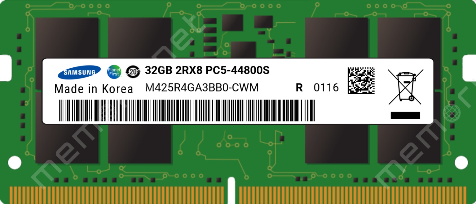 Samsung OEM Pulled DDR5 SO-DIMM Laptop RAM — 32GB | 5600MHz | Recertified | 1-Year Warranty
