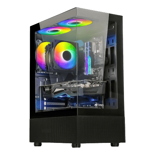 Ant Esports Crystal X2 ARGB Gaming Cabinet (Black)