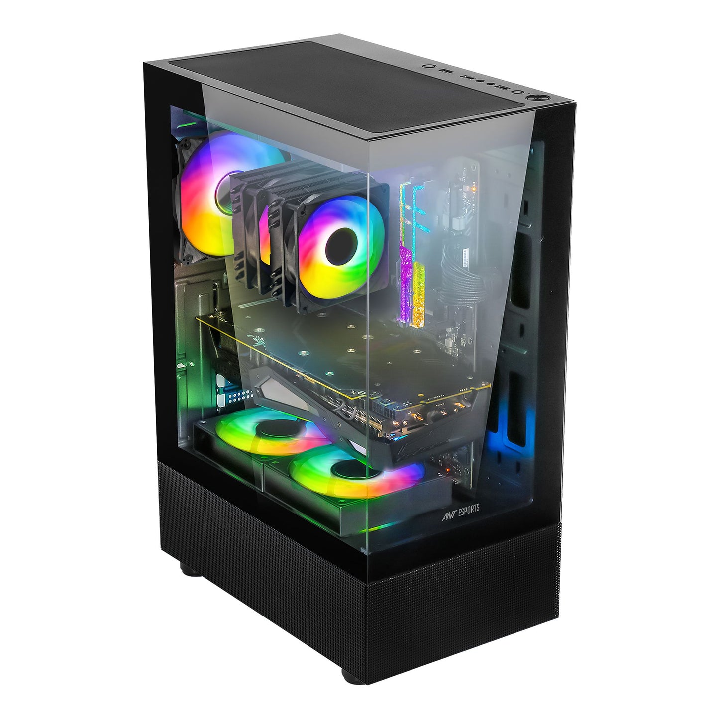 Ant Esports Crystal X2 ARGB Gaming Cabinet (Black) - Image 7