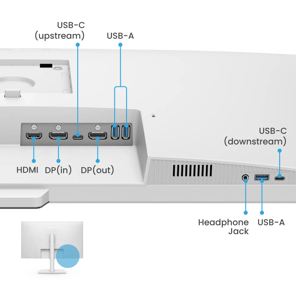 BenQ GW3290QT (31.5 2K QHD USB-C Ergonomic Eye-Care Monitor) (White) - Image 3