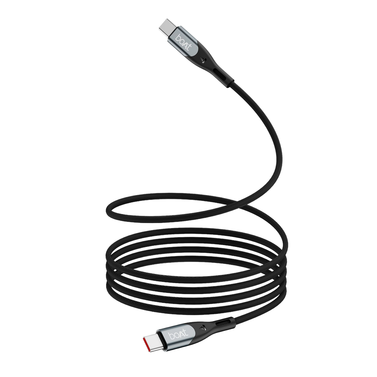 boAt Type C to C 65W Cable — 65W PD Fast Charging | 480 Mbps Data Sync | 1.2m Nylon Braided | Silicon Cable Tie | Made in India