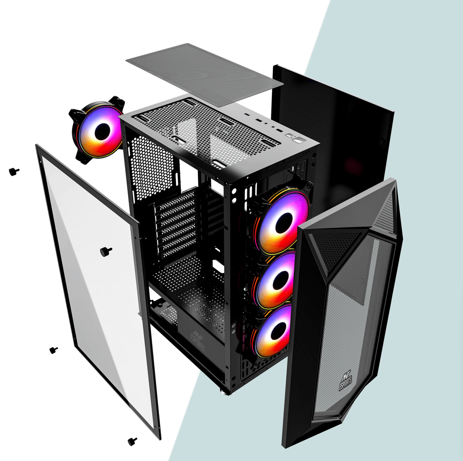 Ant Esports ICE-150TG Mid Tower Gaming Cabinet - Image 5