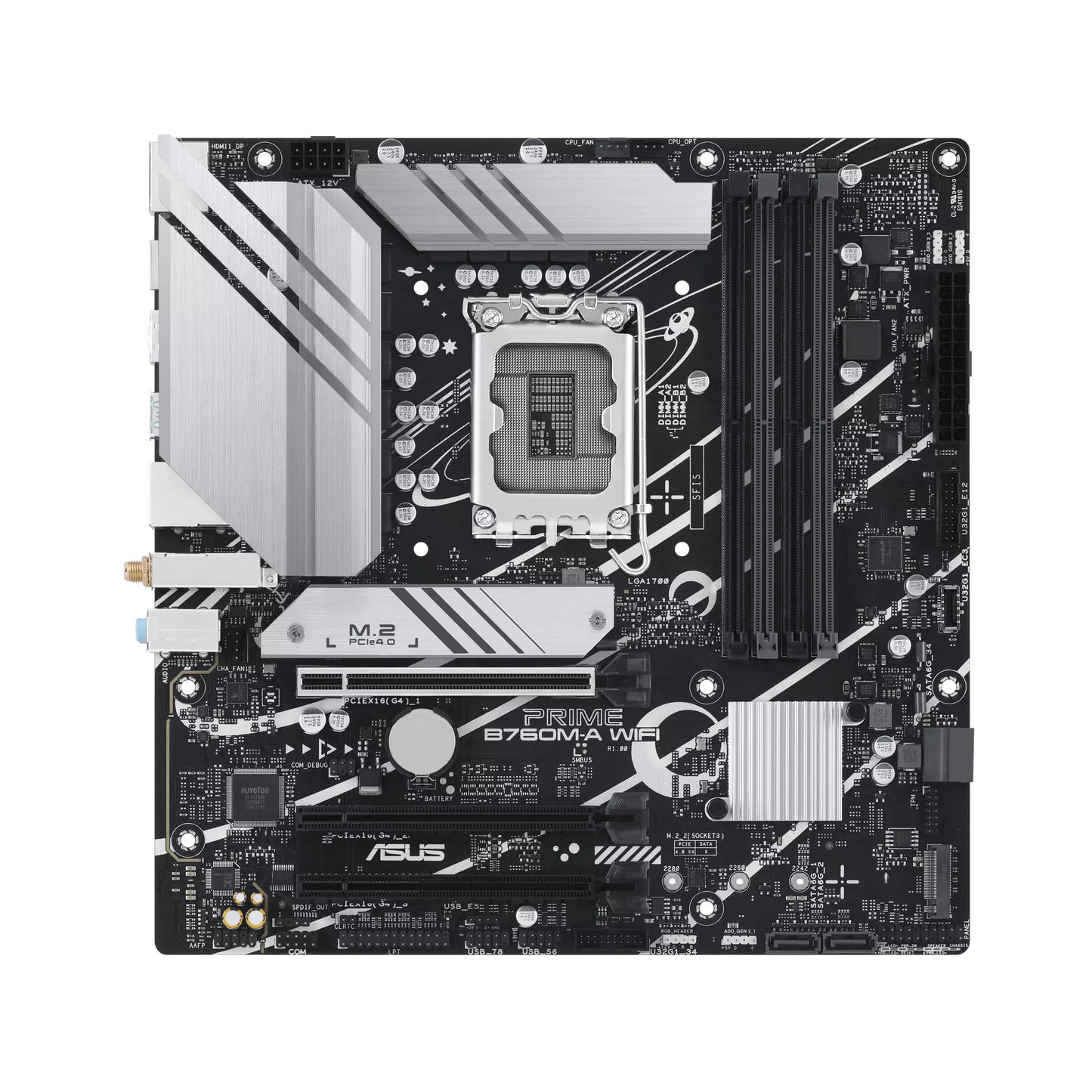 ASUS PRIME B760M-A WIFI Intel B760 Micro-ATX Motherboard — LGA1700 | DDR5 | Wi-Fi 6 | 2.5GbE | PCIe 4.0 | Aura Sync