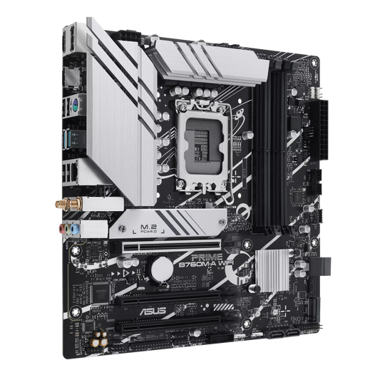 ASUS PRIME B760M-A WIFI Intel B760 Micro-ATX Motherboard — LGA1700 | DDR5 | Wi-Fi 6 | 2.5GbE | PCIe 4.0 | Aura Sync