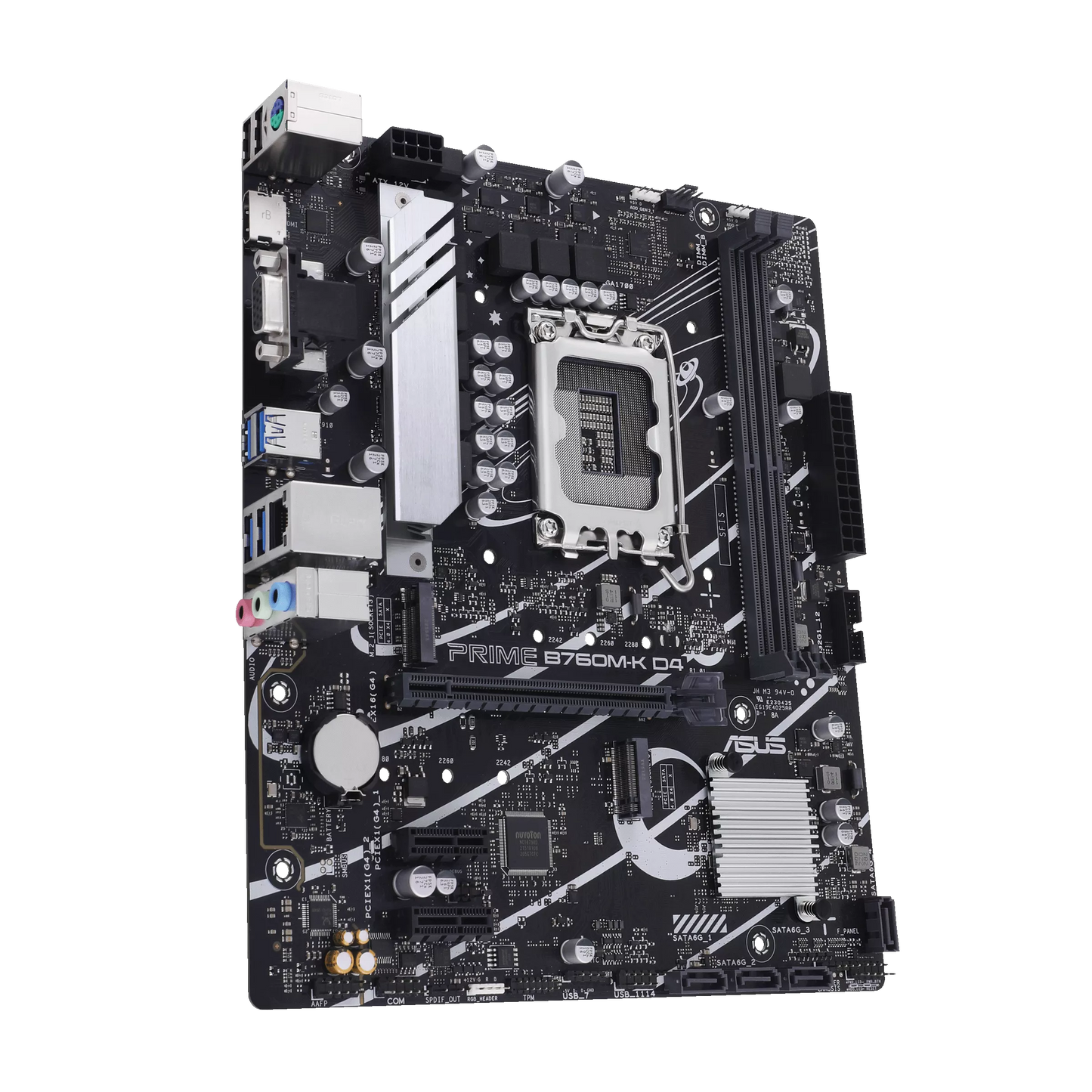 ASUS PRIME B760M-K D4 Intel B760 Micro-ATX Motherboard — LGA1700 | DDR4 | 2.5GbE | PCIe 4.0 | Aura Sync