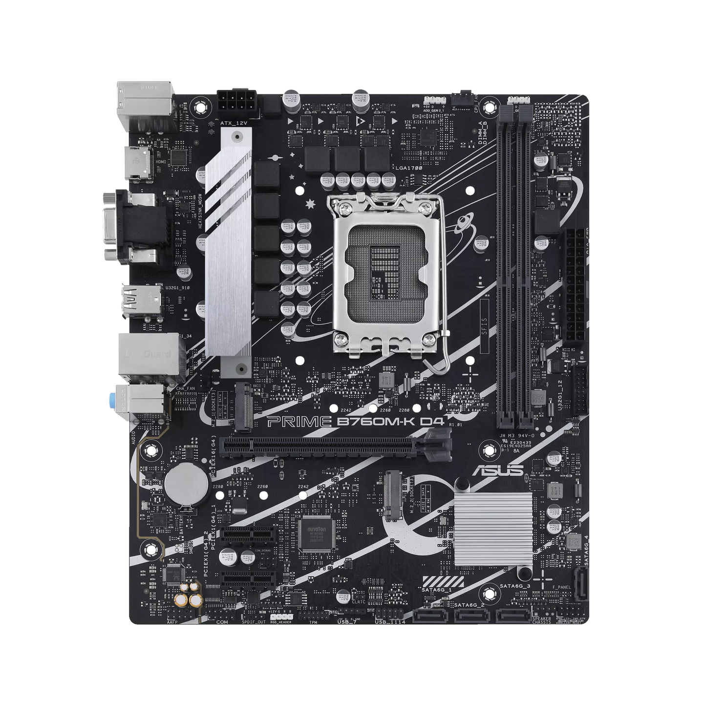 ASUS PRIME B760M-K D4 Intel B760 Micro-ATX Motherboard — LGA1700 | DDR4 | 2.5GbE | PCIe 4.0 | Aura Sync