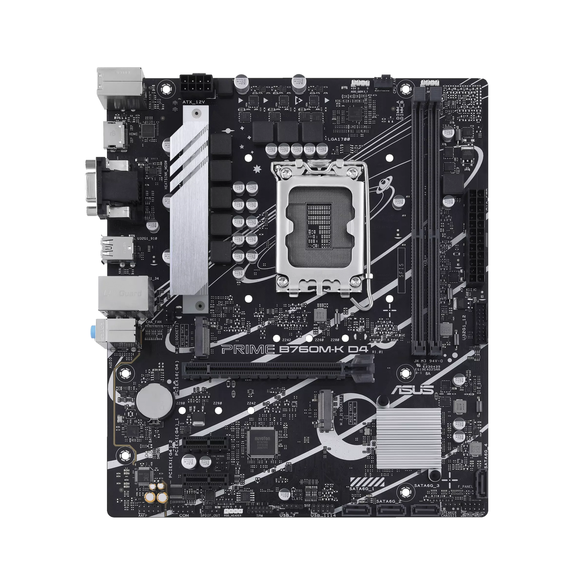ASUS PRIME B760M-K D4 Intel B760 Micro-ATX Motherboard — LGA1700 | DDR4 | 2.5GbE | PCIe 4.0 | Aura Sync